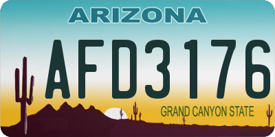 AZ license plate AFD3176