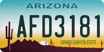 AZ license plate AFD3181