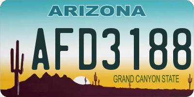 AZ license plate AFD3188