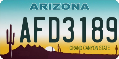 AZ license plate AFD3189