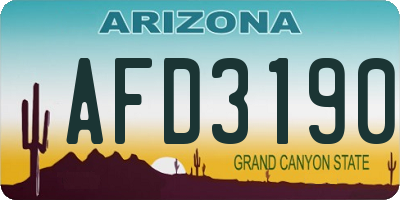 AZ license plate AFD3190