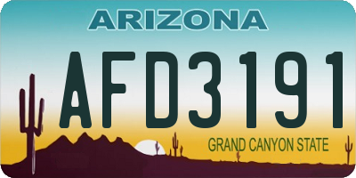 AZ license plate AFD3191