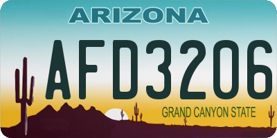 AZ license plate AFD3206