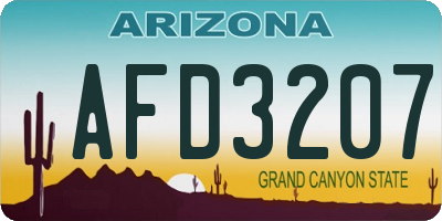 AZ license plate AFD3207