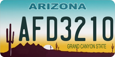 AZ license plate AFD3210