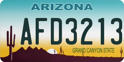 AZ license plate AFD3213