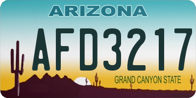 AZ license plate AFD3217
