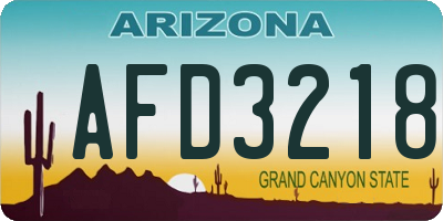 AZ license plate AFD3218