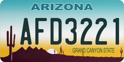 AZ license plate AFD3221