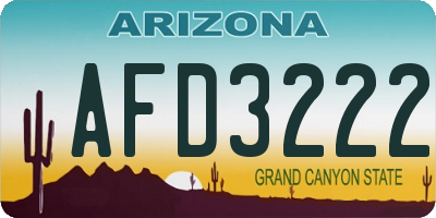 AZ license plate AFD3222