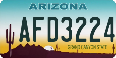 AZ license plate AFD3224