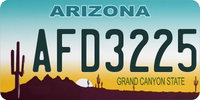 AZ license plate AFD3225