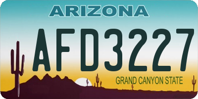 AZ license plate AFD3227