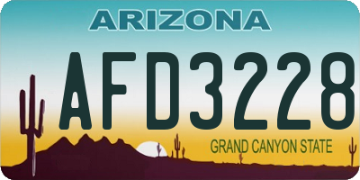 AZ license plate AFD3228