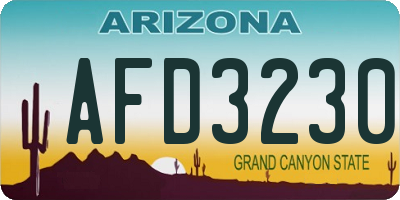 AZ license plate AFD3230