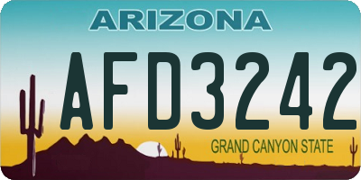 AZ license plate AFD3242