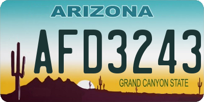 AZ license plate AFD3243