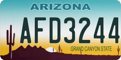 AZ license plate AFD3244