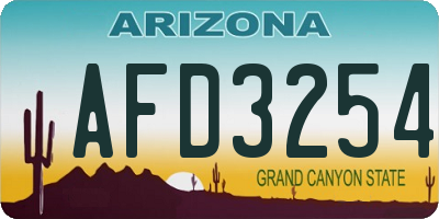 AZ license plate AFD3254
