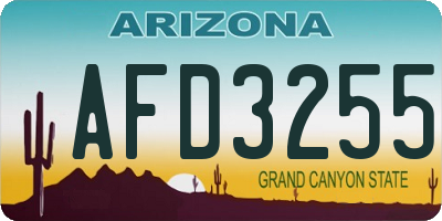 AZ license plate AFD3255