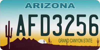 AZ license plate AFD3256