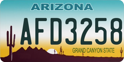 AZ license plate AFD3258