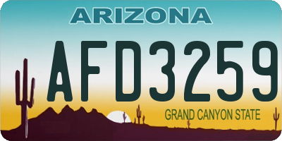 AZ license plate AFD3259