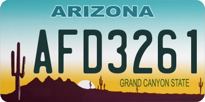 AZ license plate AFD3261