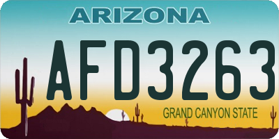 AZ license plate AFD3263