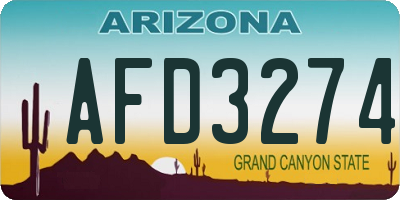 AZ license plate AFD3274