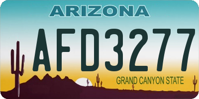 AZ license plate AFD3277