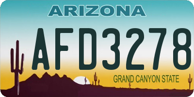 AZ license plate AFD3278