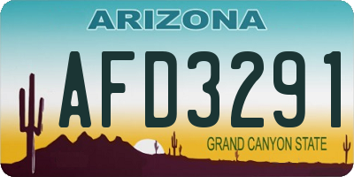 AZ license plate AFD3291
