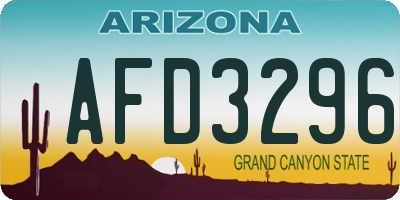 AZ license plate AFD3296