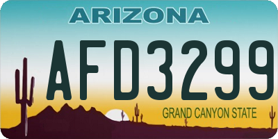 AZ license plate AFD3299