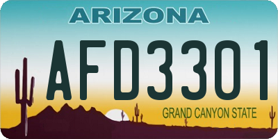 AZ license plate AFD3301