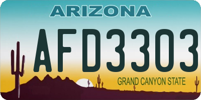 AZ license plate AFD3303