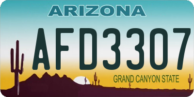 AZ license plate AFD3307