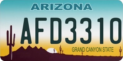 AZ license plate AFD3310