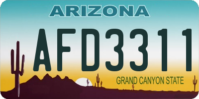 AZ license plate AFD3311