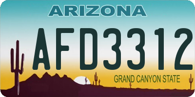 AZ license plate AFD3312