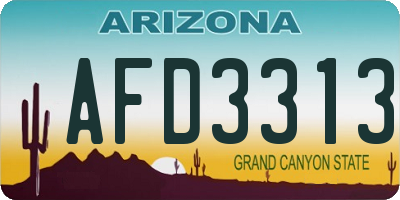AZ license plate AFD3313
