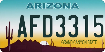 AZ license plate AFD3315