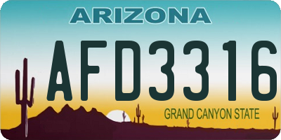 AZ license plate AFD3316
