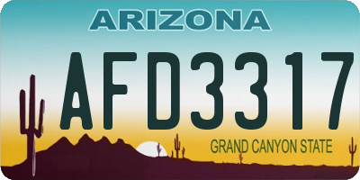 AZ license plate AFD3317