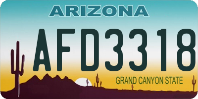 AZ license plate AFD3318