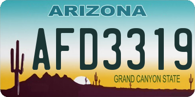 AZ license plate AFD3319