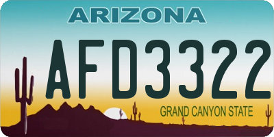 AZ license plate AFD3322