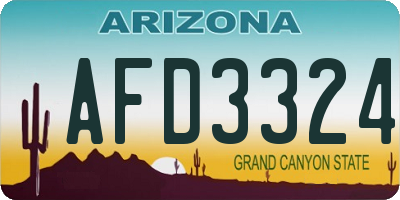 AZ license plate AFD3324