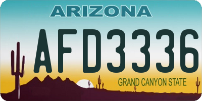 AZ license plate AFD3336